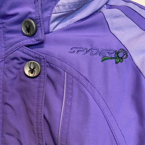 Girls size 12 Purple Spyder Winter/Ski/Snowboard Jacket & Gloves/ Mittens - Picture 2 of 9